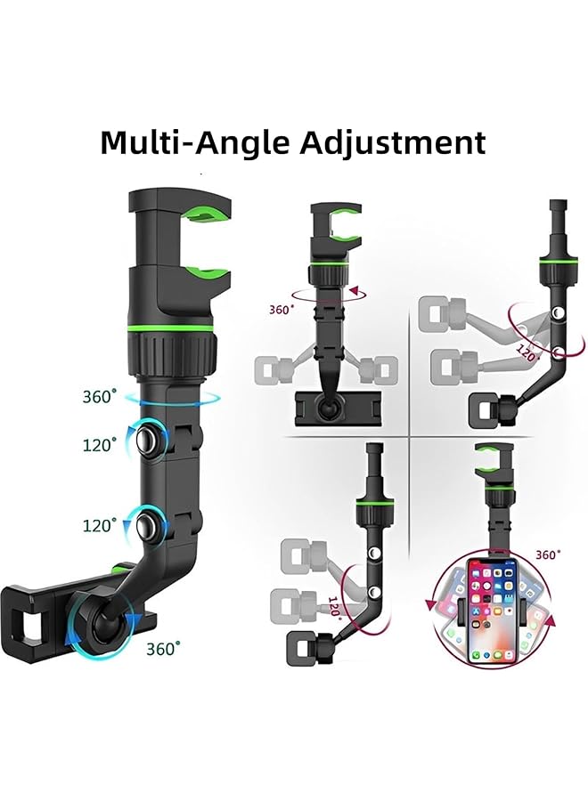 موتيم حامل هاتف بمرآة الرؤية الخلفية مع دوران 360 درجة وقابل للسحب وحامل عالمي للسيارة مناسب لهاتف Iphone 11 12 13 14 Pro Max Samsung All Phone - Image 2