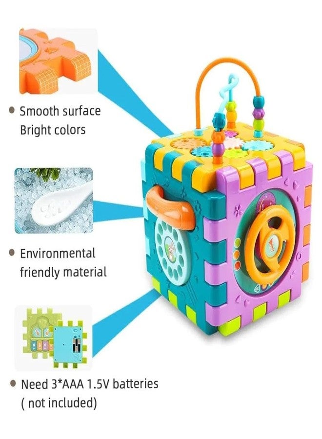 Aria Activity Cube Baby Toys 6 in 1 Multi-Purpose Educational Learning Cube with Music Activity Center Play Square Toy - Image 4