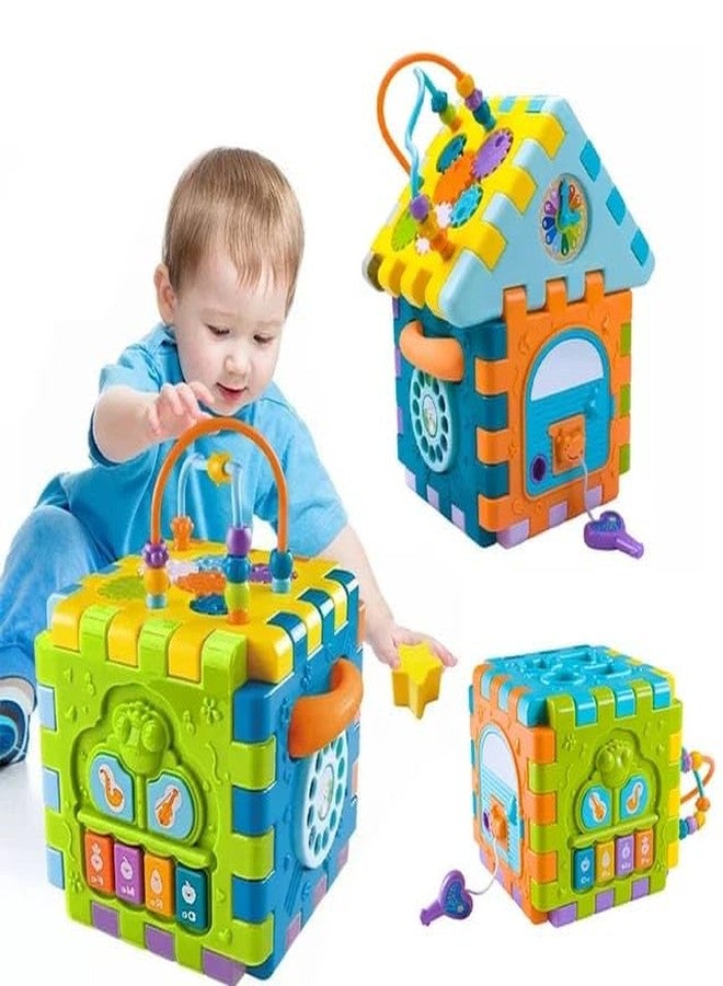 Aria Activity Cube Baby Toys 6 in 1 Multi-Purpose Educational Learning Cube with Music Activity Center Play Square Toy - Image 1