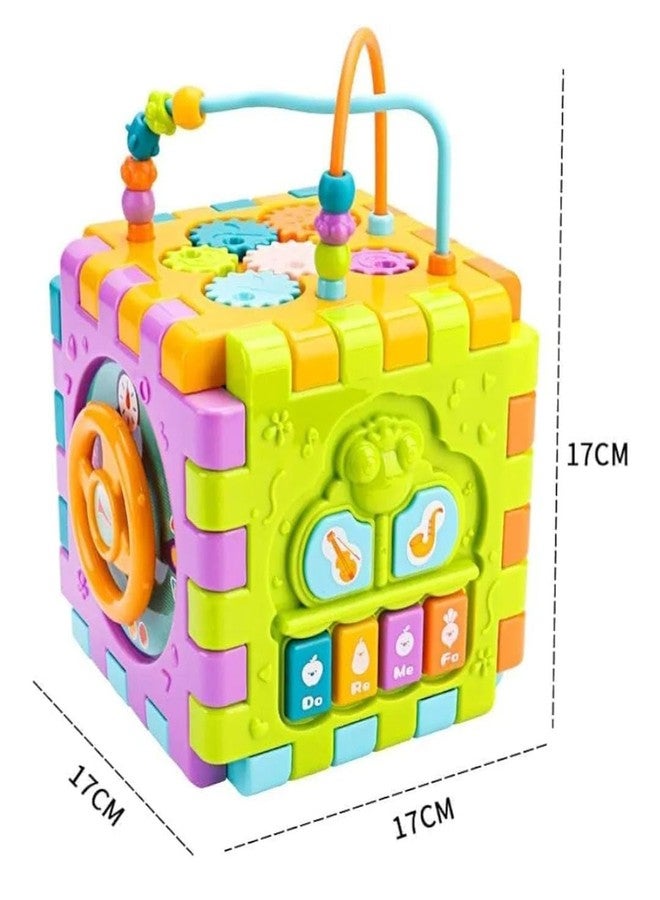 Aria Activity Cube Baby Toys 6 in 1 Multi-Purpose Educational Learning Cube with Music Activity Center Play Square Toy - Image 2