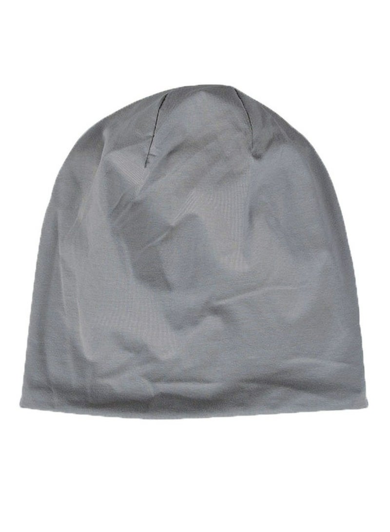 Infinity Scarf Headwear Cap Solid Color Thickened Plush Beanie Hat Grey  - Image 1