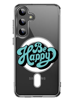 Magnetic Case for Samsung Galaxy S24 Plus 6.7-inch Compatible with MagSafe Wireless Charging, Shockproof Phone Bumper Cover Be happy