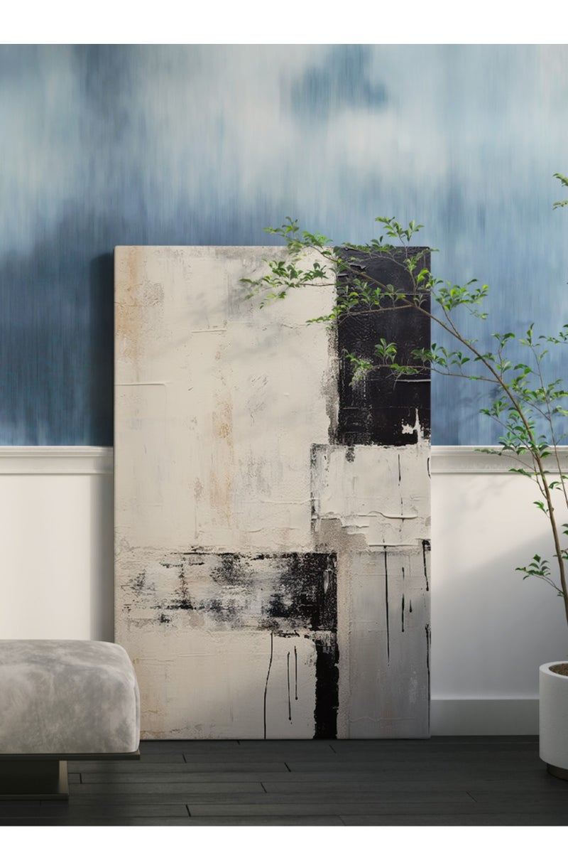 مودكلاس لوحة جدارية تصميم تجريدي بإطار خشبي - Image 1