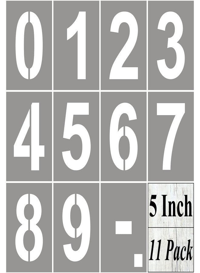 REOLAN 5 Inch Large Number Stencils - 11 Pack Reusable House Numbers Stencils for Curb Address, Cakes, Cookies, Mailboxes & Crafts - Image 1