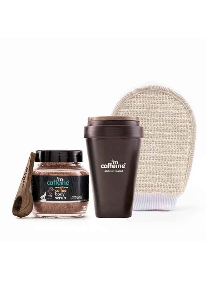 MCaffeine mCaffeine Coffee Body Exfoliation Kit with Body Scrub, Body Wash & Bath Glove | Exfoliates, Deeply Cleanses, Polishes & Removes Tan | Skin Care Combo for All Skin Types  - Image 5