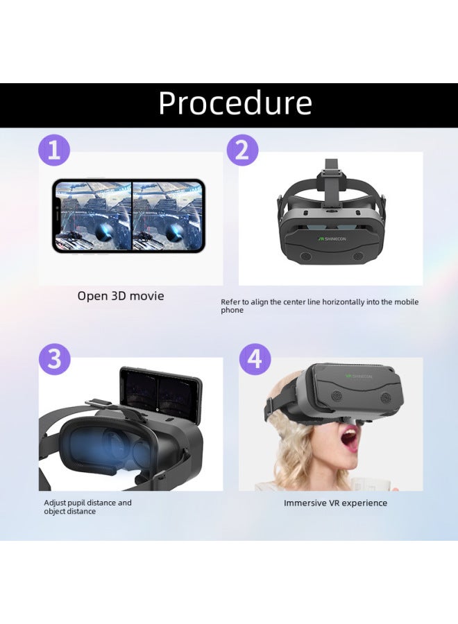 Vrshinecon Phantom Mirror Virtual Reality Vr Glasses For Mobile Movies Games 3d Digital Eyewear Vr-Color:G13 Black - Image 4
