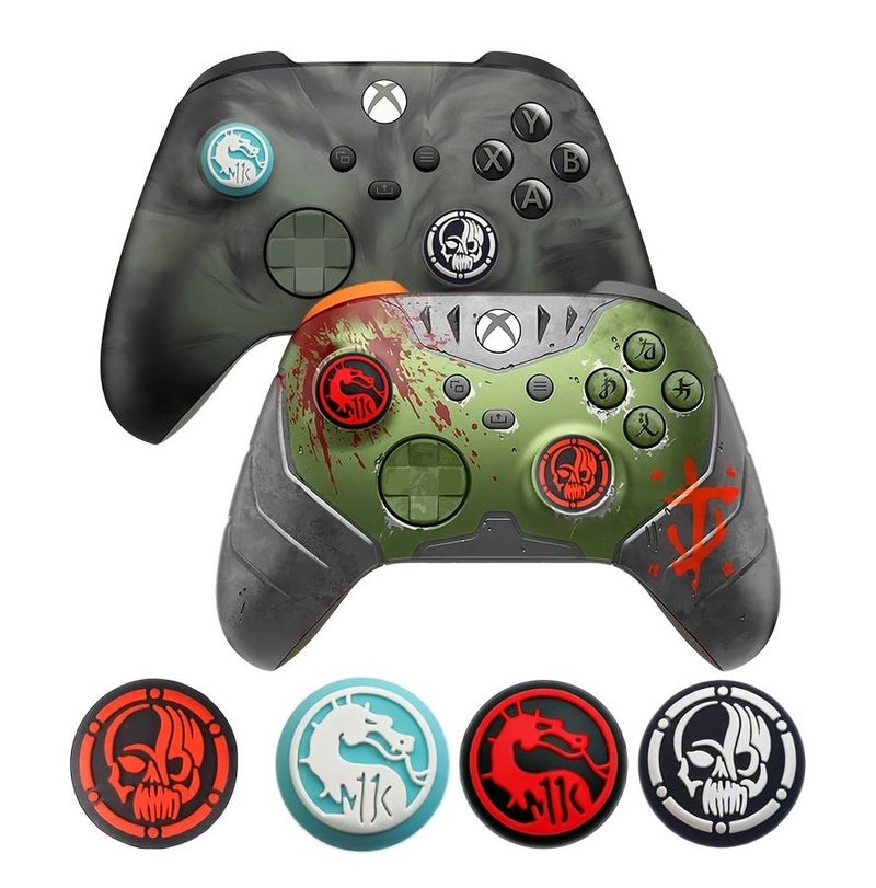 A Set Of 4 Pieces Red Plus White Silicone Joystick Caps For PS5 PS5 Slim PS4 PS3 Xbox One 360 Slim Series X S Switch Pro Anti Slip Sweat Resistant Soft Durable Enhanced Grip Protection Gaming Accessories - Image 4