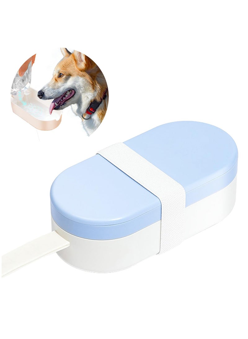 Excefore زجاجة ماء محمولة للكلاب للمشي، وعاء للكلاب 2 في 1، زجاجات ماء قابلة للطي بدون تسرب، وعاء موزع للماء، كوب شرب للسفر، للمشي، والسفر، وأوعية القطط وزجاجة ماء للحيوانات الأليفة، زرقاء - Image 1