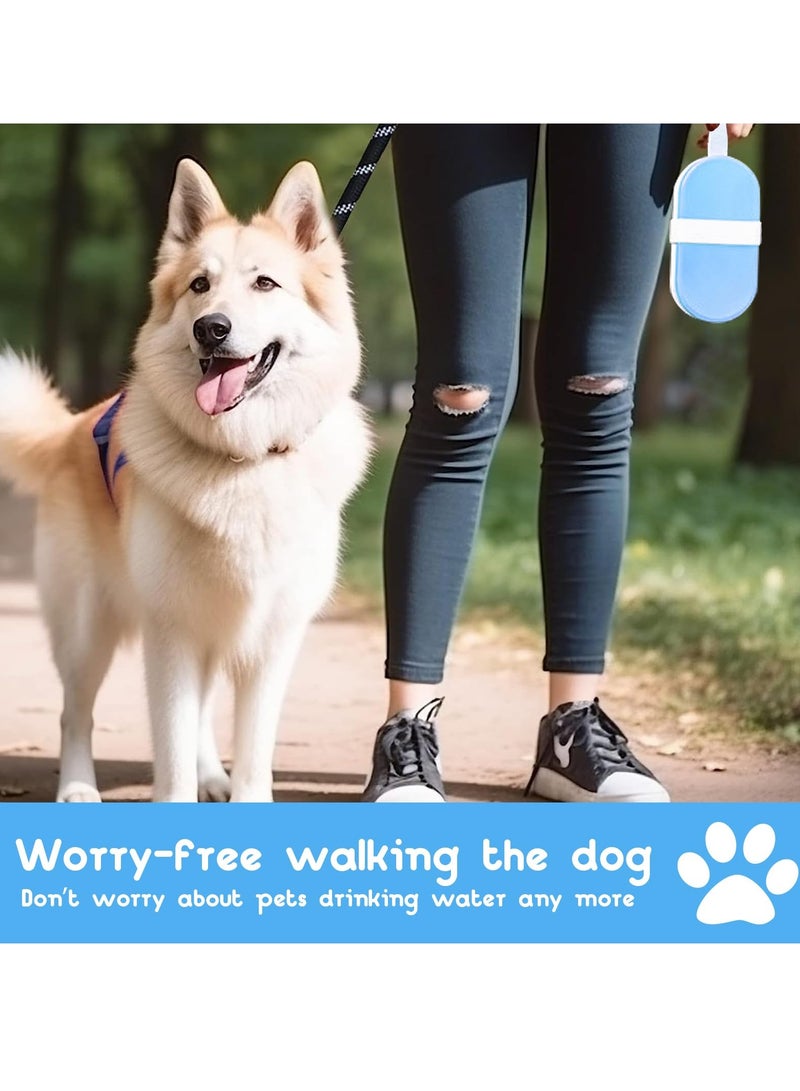Excefore زجاجة ماء محمولة للكلاب للمشي، وعاء للكلاب 2 في 1، زجاجات ماء قابلة للطي بدون تسرب، وعاء موزع للماء، كوب شرب للسفر، للمشي، والسفر، وأوعية القطط وزجاجة ماء للحيوانات الأليفة، زرقاء - Image 5
