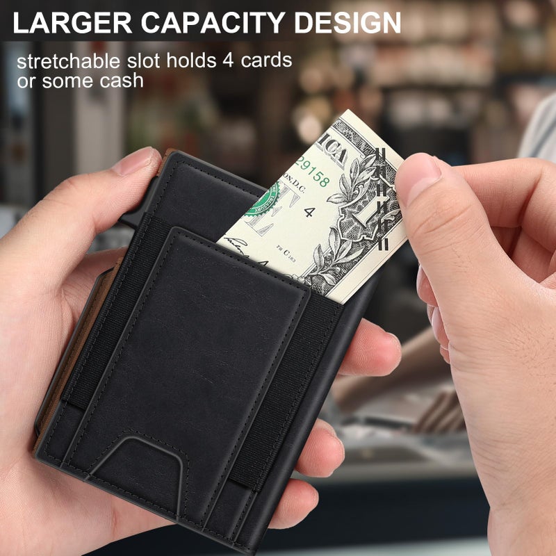 SEMORID Wallet for Men Wallet with Slim Pop Up Card Holder 9-13 Cards, Bifold Minimalist Smart Wallet RFID Blocking Credit Card Holder with ID Window & Stretchable Cash Slot Compact Metal Aluminum Card Case - Image 4