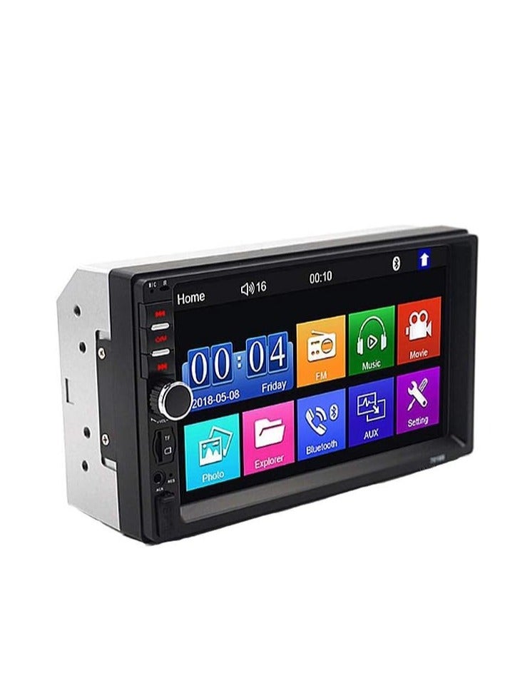 7 Inch Car Mp5 Player, Car Double Spindle Central Control Display Reversing Audio And Video Display Support Android Ios Mobile Phone with Reverse Rear View Input Steering - Image 2