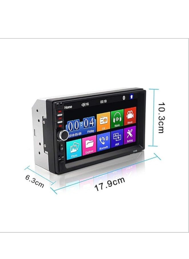 7 Inch Car Mp5 Player, Car Double Spindle Central Control Display Reversing Audio And Video Display Support Android Ios Mobile Phone with Reverse Rear View Input Steering - Image 3