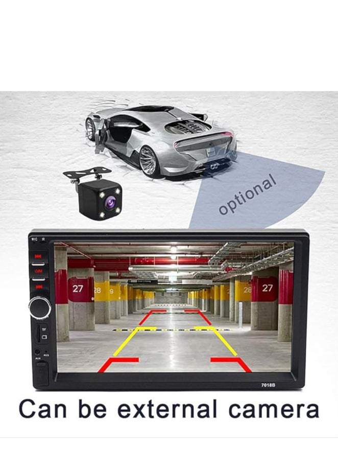 7 Inch Car Mp5 Player, Car Double Spindle Central Control Display Reversing Audio And Video Display Support Android Ios Mobile Phone with Reverse Rear View Input Steering - Image 4