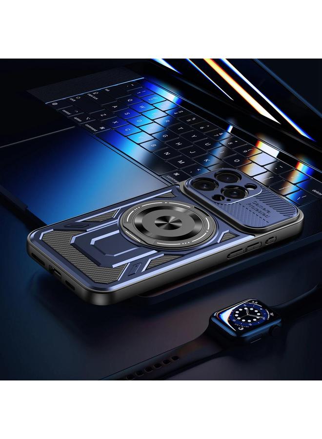 S-TOP Case For iPhone 16 Plus Armor Rotating Holder MagSafe Phone Case - Image 3