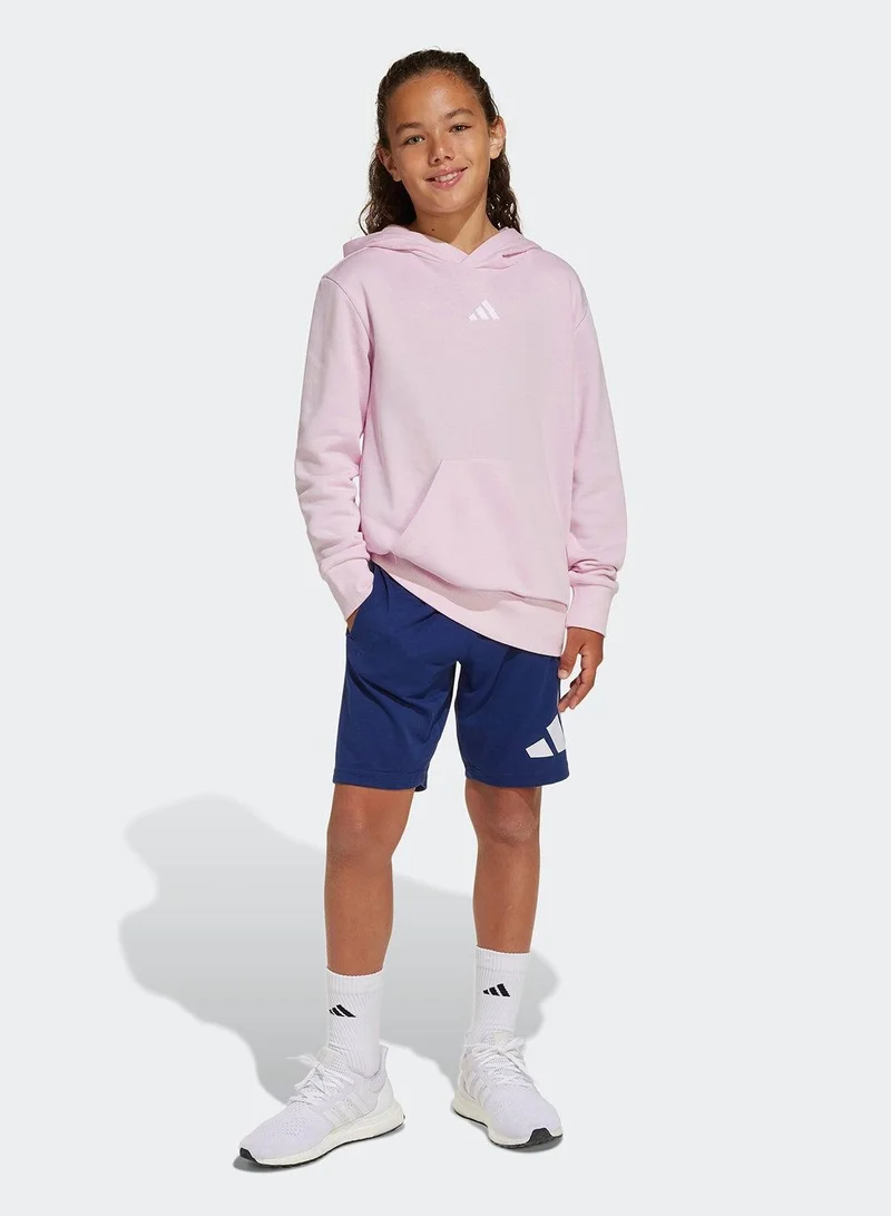 adidas أساسيات سويت شيرت بغطاء رأس للجنسين