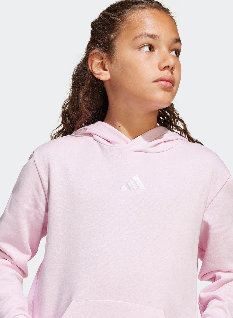 adidas أساسيات سويت شيرت بغطاء رأس للجنسين - Image 3