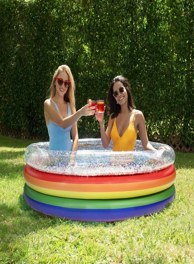 Poolcandy Inflatable Sunning Pools for up to 3 Adults (Rainbow Collection Sunning Pool Multicolor Glitter) - Image 4