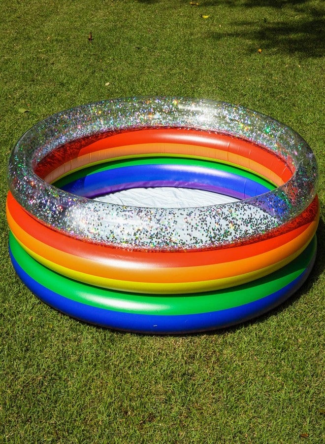 Poolcandy Inflatable Sunning Pools for up to 3 Adults (Rainbow Collection Sunning Pool Multicolor Glitter) - Image 3