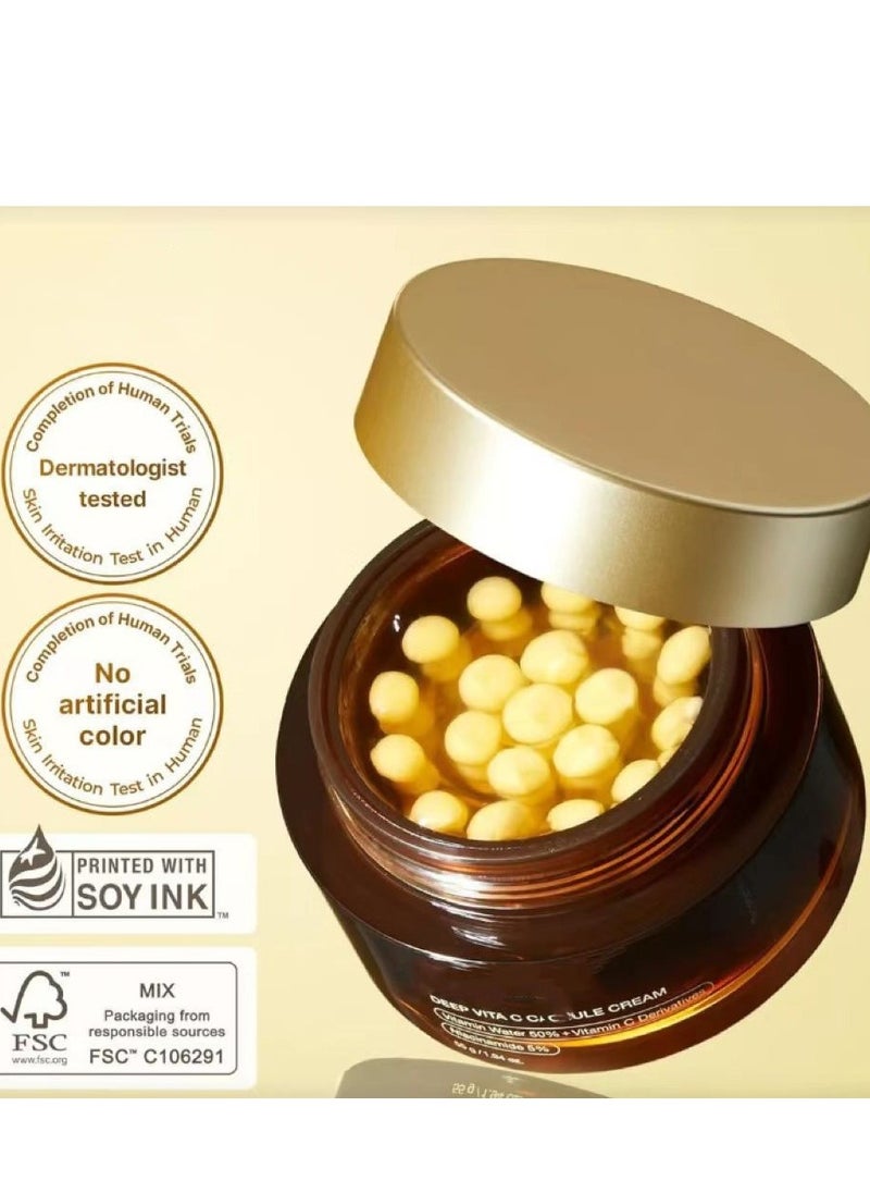 Deep Vita C Cream, Deep Vita C Capsule Cream, Golden Collagen Jelly Cream, Vitamin C Lotion for Instant Glow, Deep Vita C Capsule Moisturizer Cream ﻿
