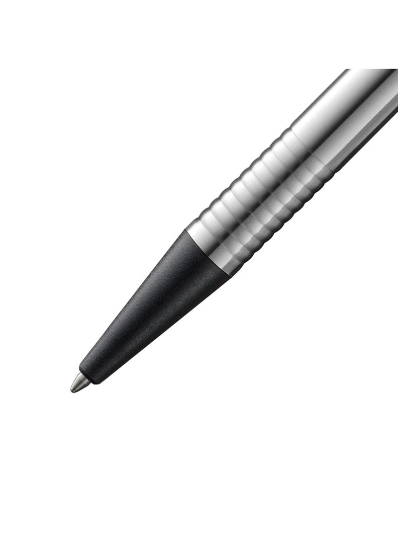 LAMY قلم حبر جاف ثلاثي الأبعاد مع شعار، مصنوع من الفولاذ المقاوم للصدأ وباريل أسود، حبر أسود - Image 2