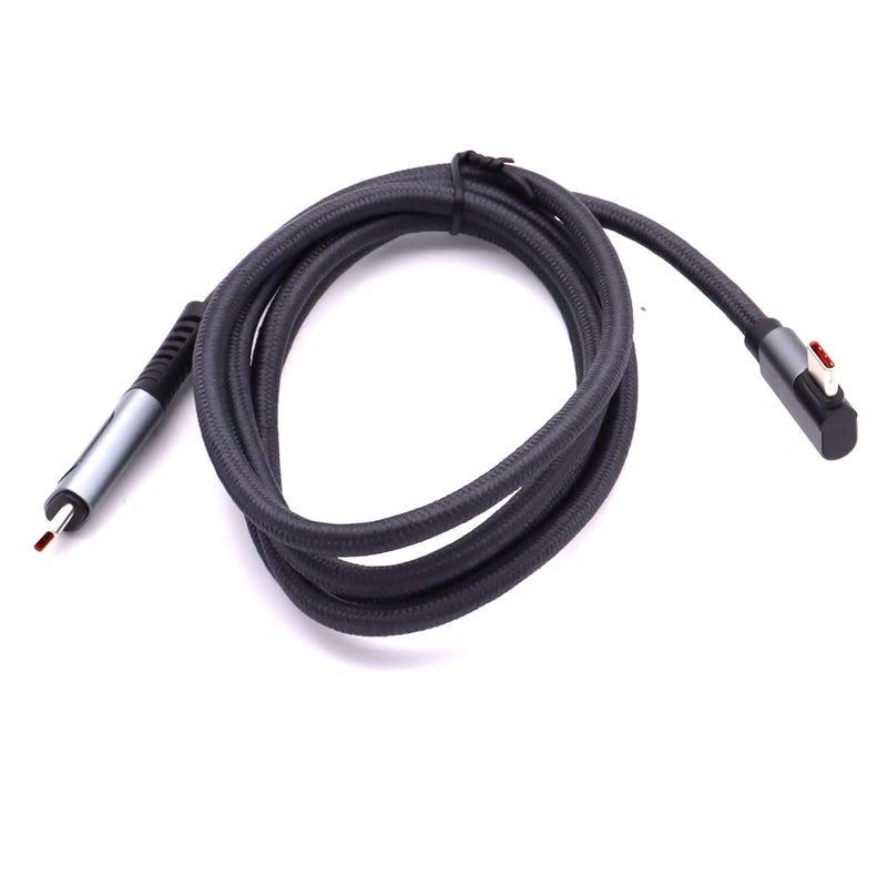 لوكيكي كابل بقوة 240 واط USB 4.0 PD من النوع C مع شاشة LED، 8K@60Hz 40 جيجابت في الثانية من النوع C ذكر إلى ذكر بزاوية 90 درجة، متوافق مع MackBook وiPad وأجهزة كمبيوتر Galaxy المحمولة. - Image 3
