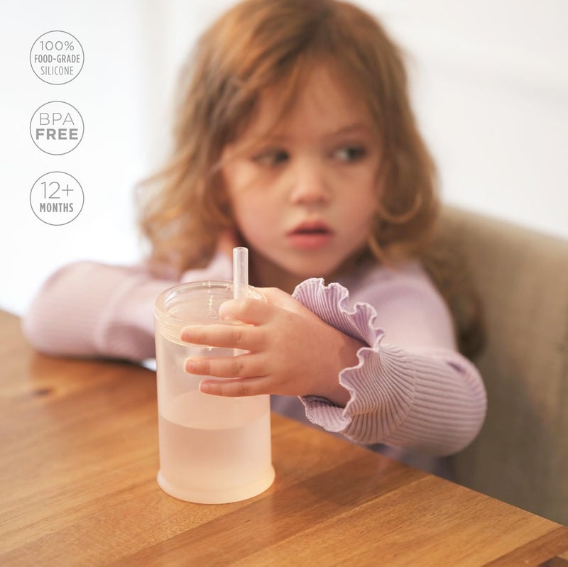 Olababy Clear View Silicone Training Cup with Straw Lid | Toddler Sippy Trainer 12mo+ | Unbreakable Water Drinking Cups for Kids 2yr+ | Baby Led Weaning & Feeding Supplies (Mint, 9 oz) - Image 3