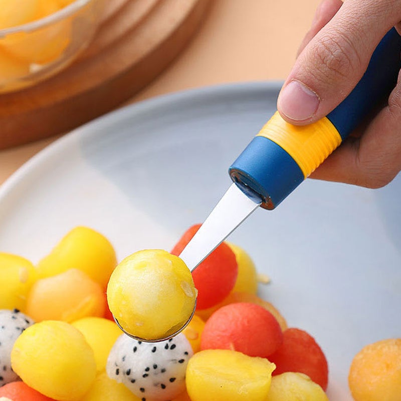 1 Set of Household Fruit Scooper Stainless Steel Melon Baller Ice Cream Spoon - Image 1