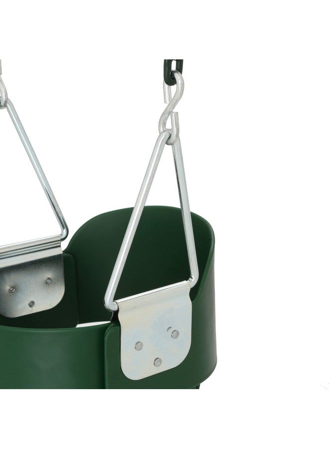 Gorilla Playsets 04-0008-G/G Full Bucket Toddler Swing, Bucket, Green 60" Plastic Coated Chains, 50 Lb Capacity - Image 5