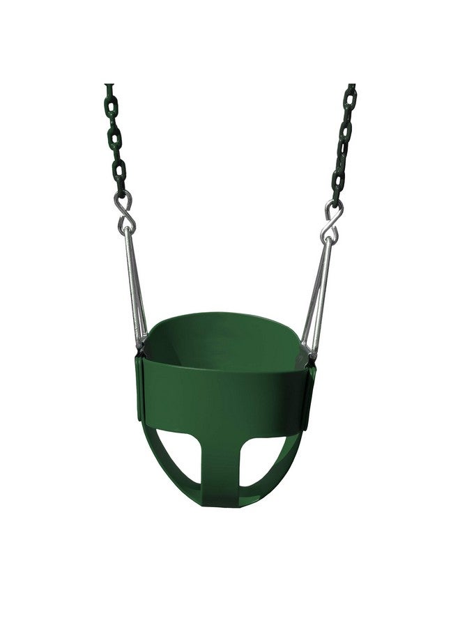 Gorilla Playsets 04-0008-G/G Full Bucket Toddler Swing, Bucket, Green 60" Plastic Coated Chains, 50 Lb Capacity - Image 1