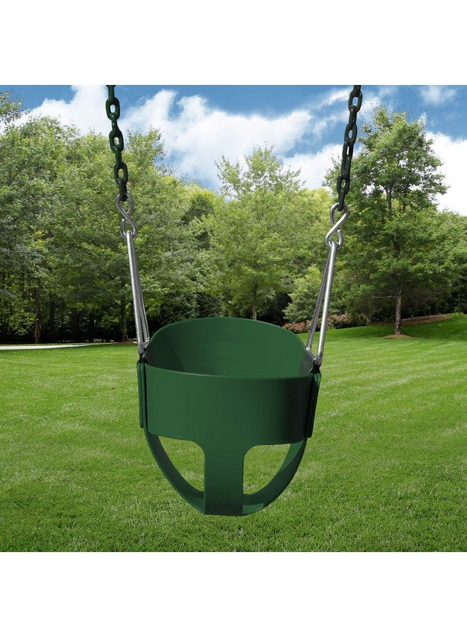 Gorilla Playsets 04-0008-G/G Full Bucket Toddler Swing, Bucket, Green 60" Plastic Coated Chains, 50 Lb Capacity - Image 2