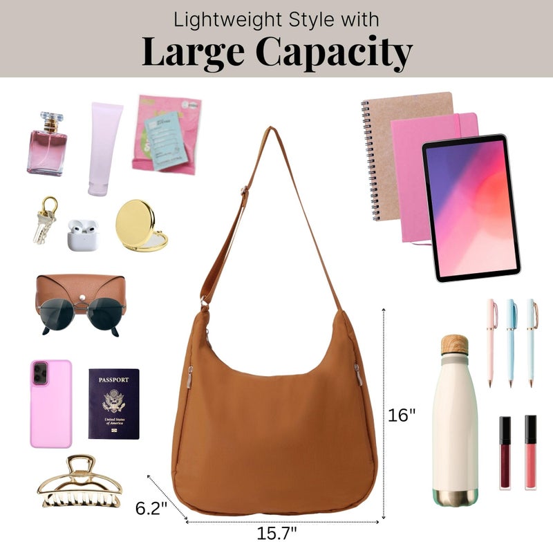 Baggallini Swift Hobo Crossbody Bag for Women - Lightweight 15.7"x16" Travel Purse Handbag Hobo Bag - Image 5