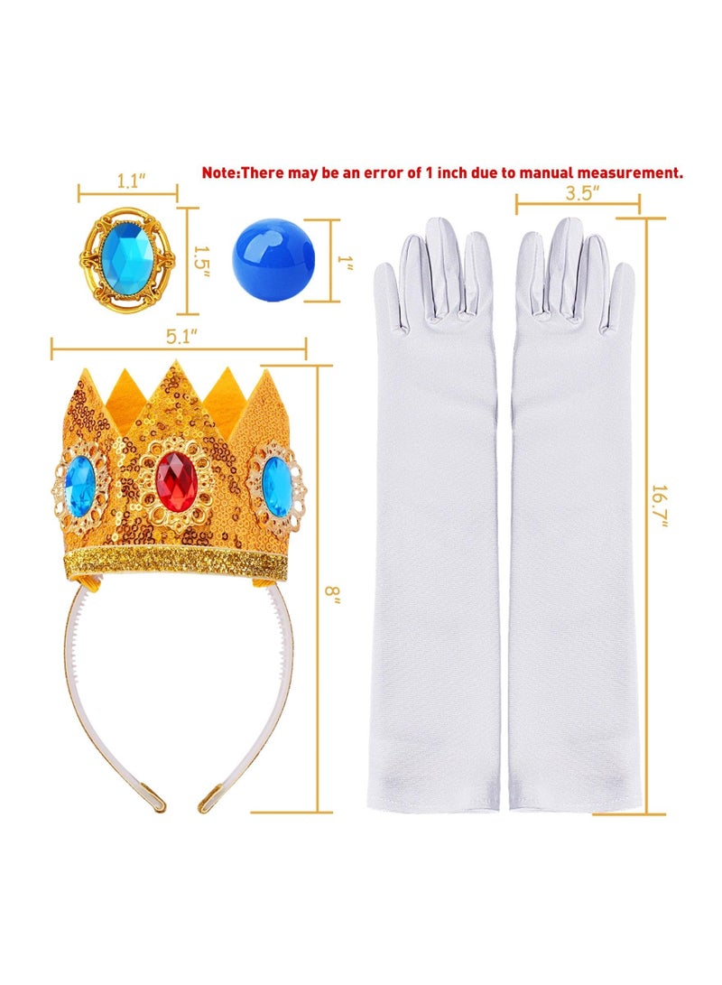 كابتن تيك Princess Peach Crown Accessories Kit, Princess Peach Daisy Rosalina Dress Up Accessories for Women Girls, for Themed Party, Princess Cosplay Parties, Birthday, Halloween, Stage Performance(4 Pack) - Image 5