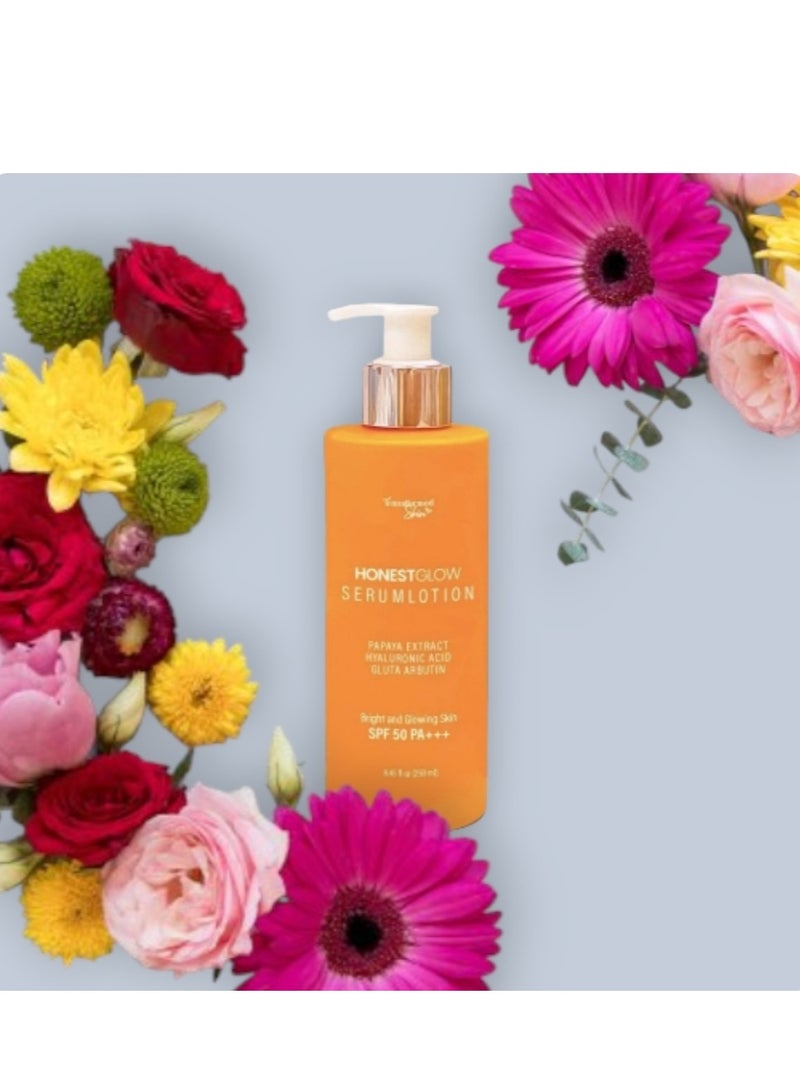 Transformed Skin Honest Glow Serum Lotion Spf50 PA+++ 250ml - Image 2