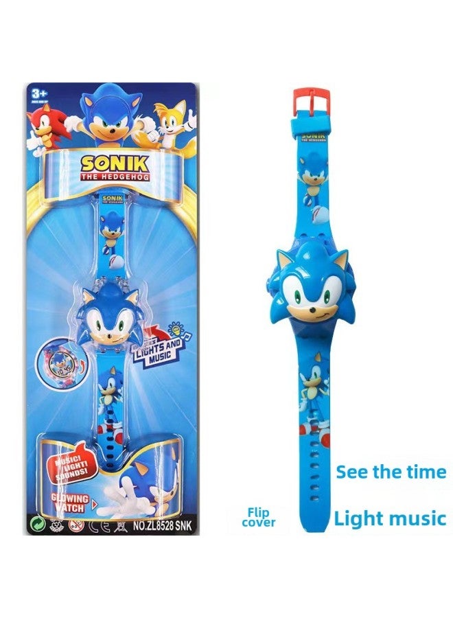 Children's Cartoon Flip Toy Watch 24 Projection Watch SAN RIO Series Children's Day Gift-Color: Soni G - Image 1