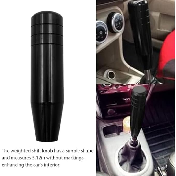 Unity Heavy Weighted Shift Knob 5 Inch Aluminum Shifter Handle with Adapters Fits Most Manual  Buttonless Automatic Transmissions with 3 Adapters Black - Image 3