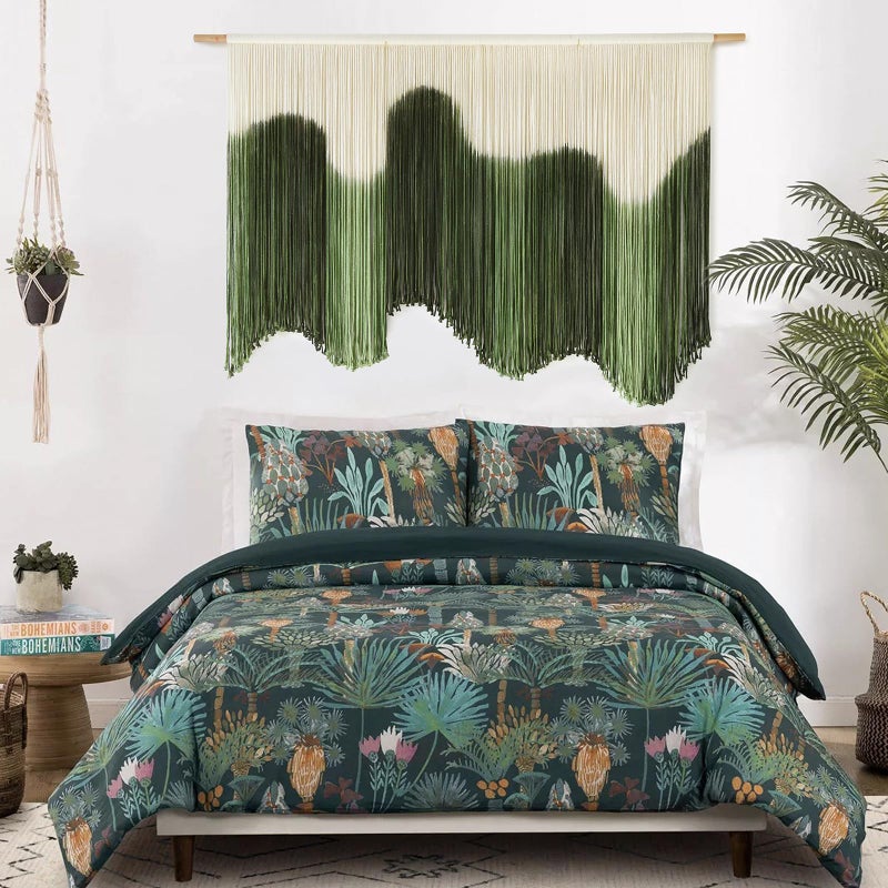 IOWER Large Macrame Wall Hanging Boho Wall Art Green Fiber Dip-Dyed Handmade Macrame Cord for Headboard Bedroom Living Room Fireplace 57" W x 39" L - Image 4