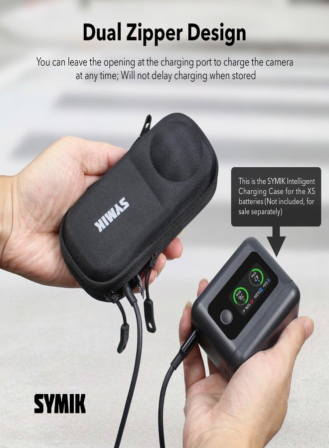 SYMIK Capsule Case for Insta360 X5 / X4 (for Original Lens Cap), Anti-Water Splash, Anti-Shock. Portable Travel Bag w/Carabiner, Protective Storage Nylon Carrying Case for Insta 360 X5 X4 Accessories - Image 2