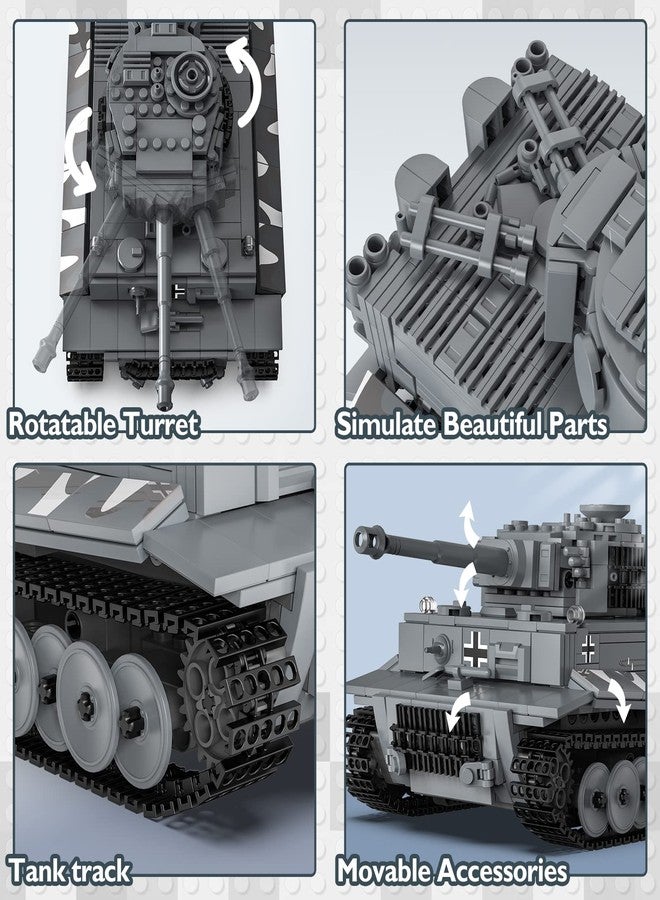 JMBricklayer Tank Building Sets for Adults or Boys - WW2 Military Tiger Army Tank Model Toy, Armed Construction Vehicle Set Ideal Gifts Toys 61501 - Image 5