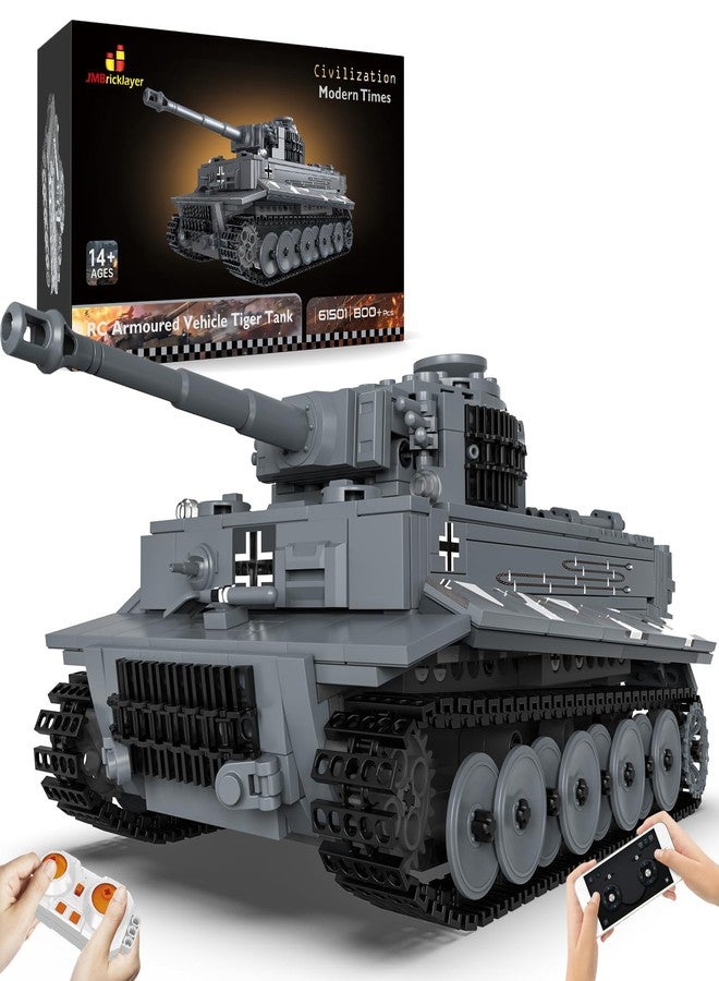 JMBricklayer Tank Building Sets for Adults or Boys - WW2 Military Tiger Army Tank Model Toy, Armed Construction Vehicle Set Ideal Gifts Toys 61501 - Image 1