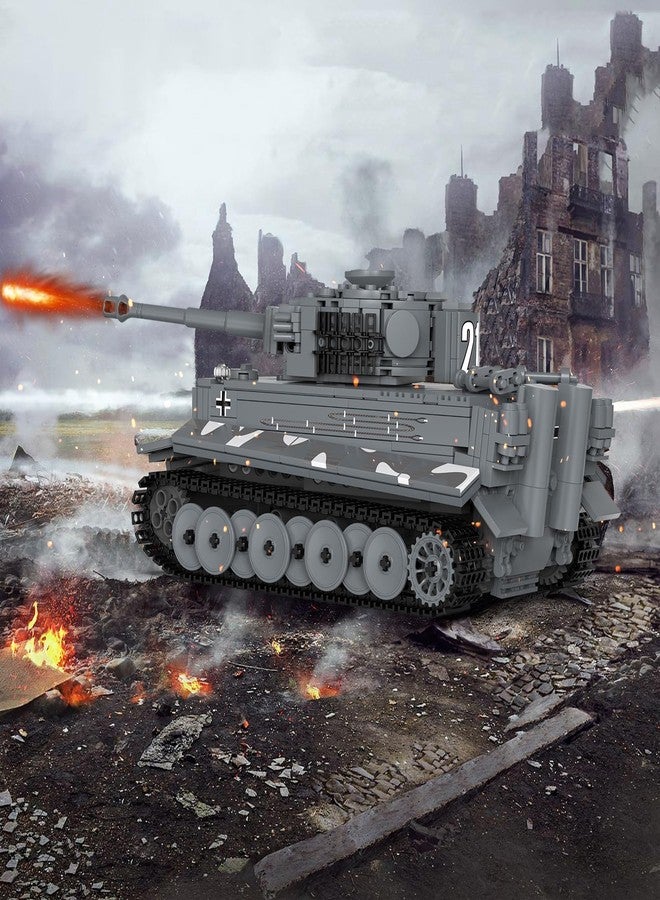 JMBricklayer Tank Building Sets for Adults or Boys - WW2 Military Tiger Army Tank Model Toy, Armed Construction Vehicle Set Ideal Gifts Toys 61501 - Image 3