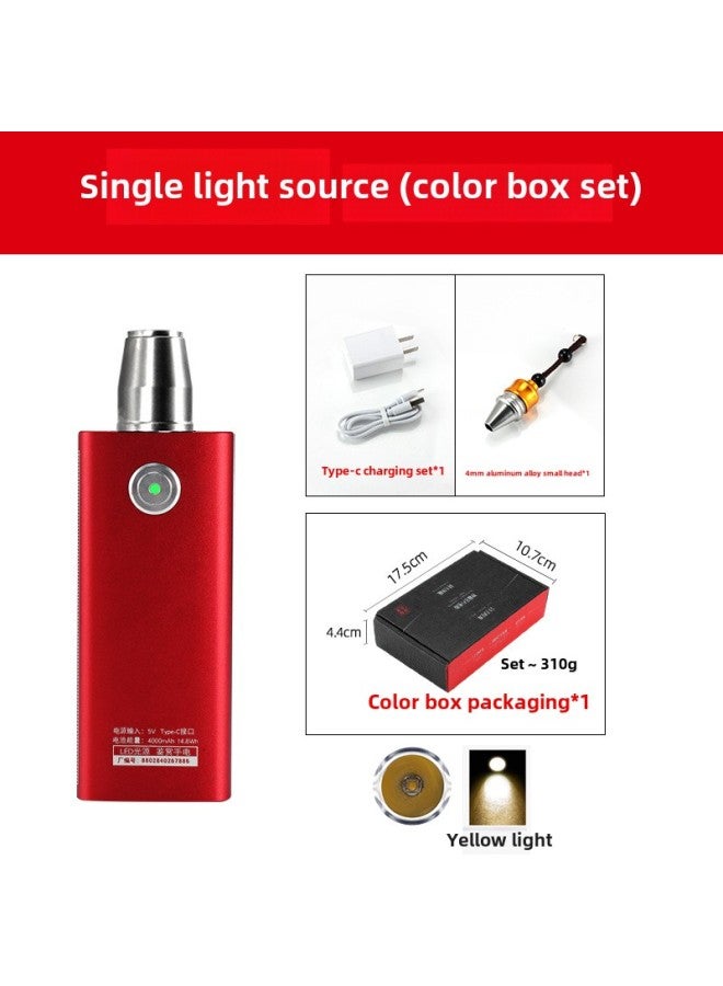 Jade Identification Flashlight Shines Stone Special Strong Light Jade Jewelry Jade Stone Literature Play Antique Detection Lamp-Product Specifications:Red Laserless/yellow Light Color Box Set  - Image 1