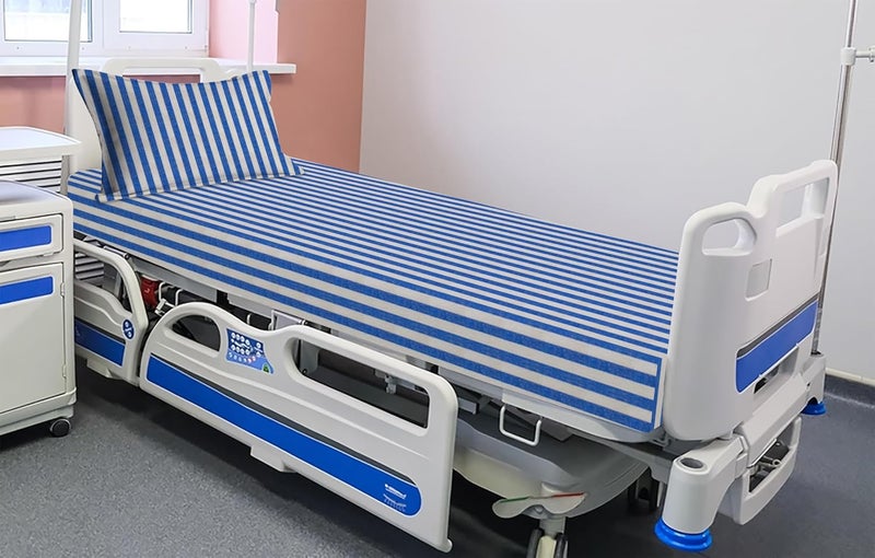 Generic YAWEH Cotton Hospital Bed SheetBlanket Single Bed 60 inch x 90 inch Blue Color with Pillow Cover Blue  - Image 1