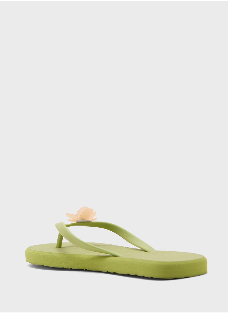 Ginger Floral Trim Flipflop  - Image 2