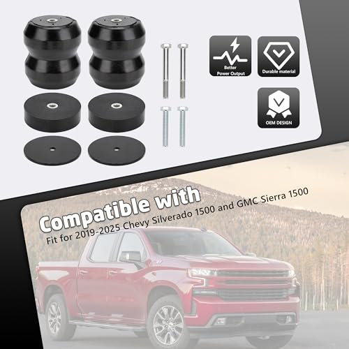 OTINUBEE GMRS15 Rear Axle Kit Bump Stops System, Suspension Rubber Helper Spring Kit Upgrade Compatible with Chevy Silverado 1500 and GMC Sierra 1500 2019-2025 - Image 3
