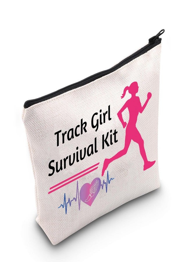 MEIKIUP Track and Field Lover Gift Track Survival Kit Athlete Cosmetic Bag Track and Field Runners First Aid Kit Track and Field Coach Travel Storage Bag (Track Girl Survival Kit) - Image 1