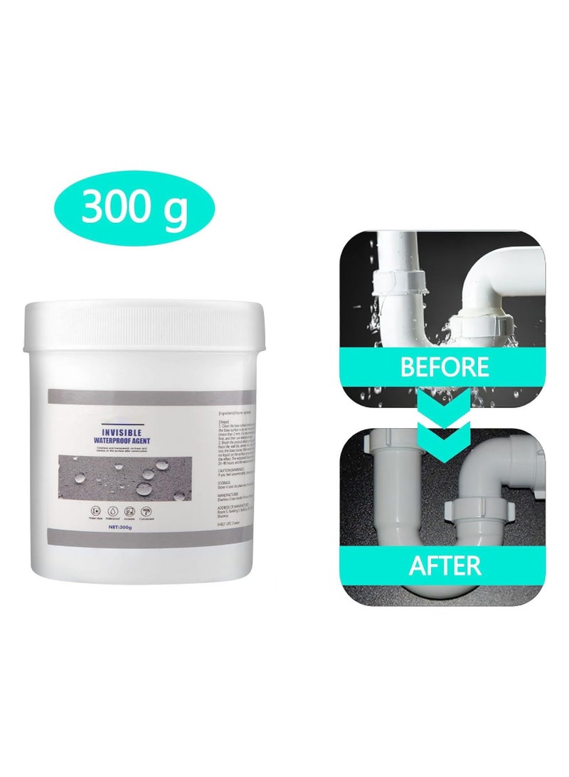 Waterproof Insulation Sealant, Invisible Waterproof Agent with Brush, Transparent Coating Tile Trapping Repair Wall Mending Agent for Home Roof Bathroom (300g)  - Image 2