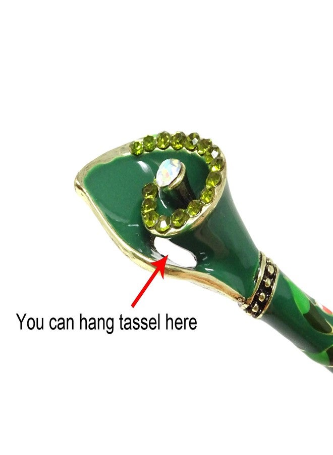 Honbay Cloisonn Vintage Hair Stick With Calla Chinese Traditional Style Fashion Hair Chopsticks Hairpin (Green) - Image 3