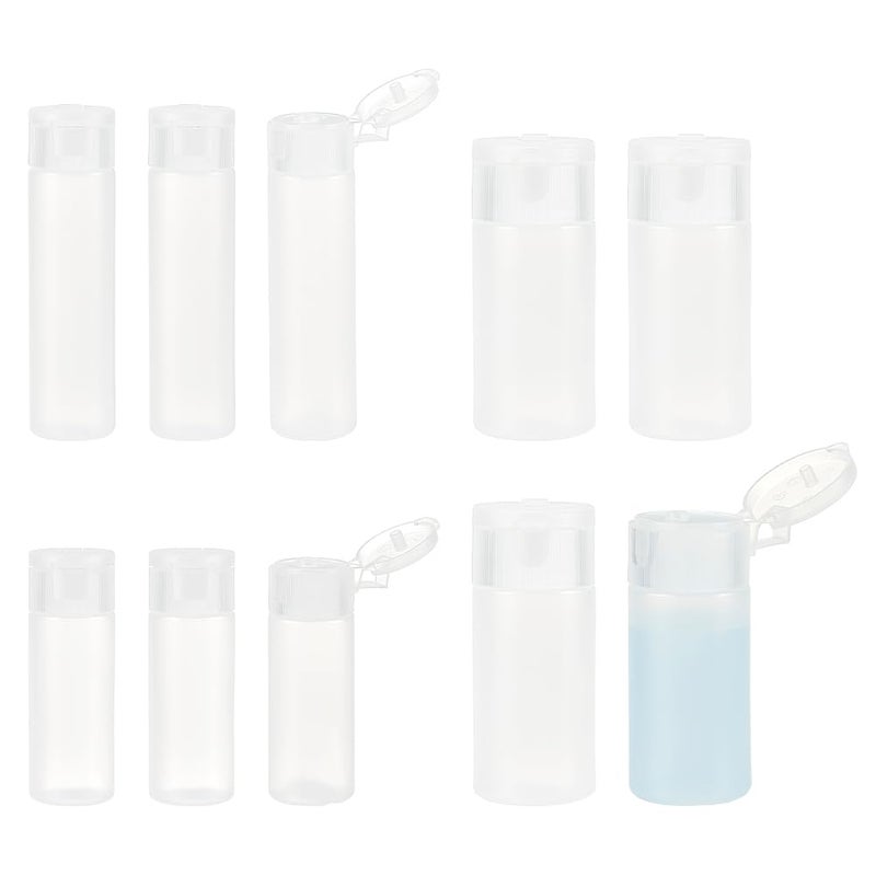 BENECREAT 10Pcs 12ml/18ml/30ml Travel Bottles Plastic Toiletry Bottles Flip Cap Squeeze Sample Bottle Containers for Makeup Lotion Emulsion Foundation Shampoo Packing - Image 1