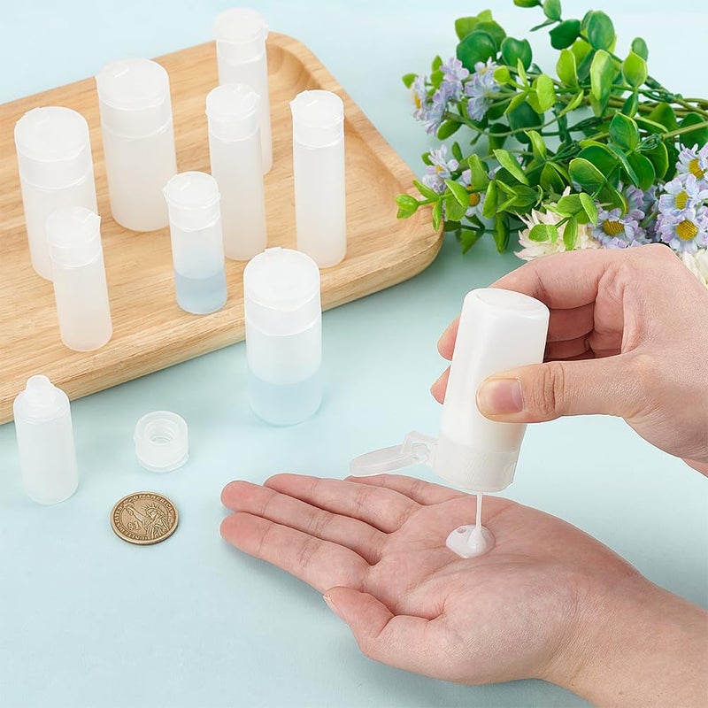 BENECREAT 10Pcs 12ml/18ml/30ml Travel Bottles Plastic Toiletry Bottles Flip Cap Squeeze Sample Bottle Containers for Makeup Lotion Emulsion Foundation Shampoo Packing - Image 3