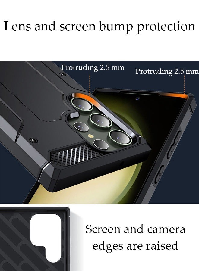 DUNISO Samsung Galaxy S23 Ultra Phone Case 6.8" Full Body Protective Phone Cover Anti-fall Anti-fingerprint Phone Case With Phone Holder and Camera Protector for Galaxy S23 Ultra 5G Phone Case - Image 4